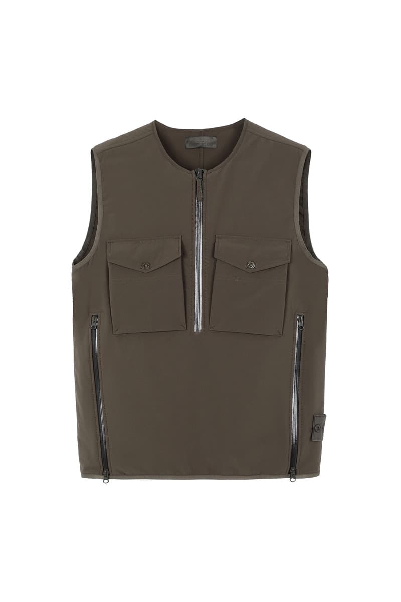 Stone Island Ghost SS20 Collection monochromatic polistiere stretch 5l vest jacket shirt knit cream white black blue navy olive green