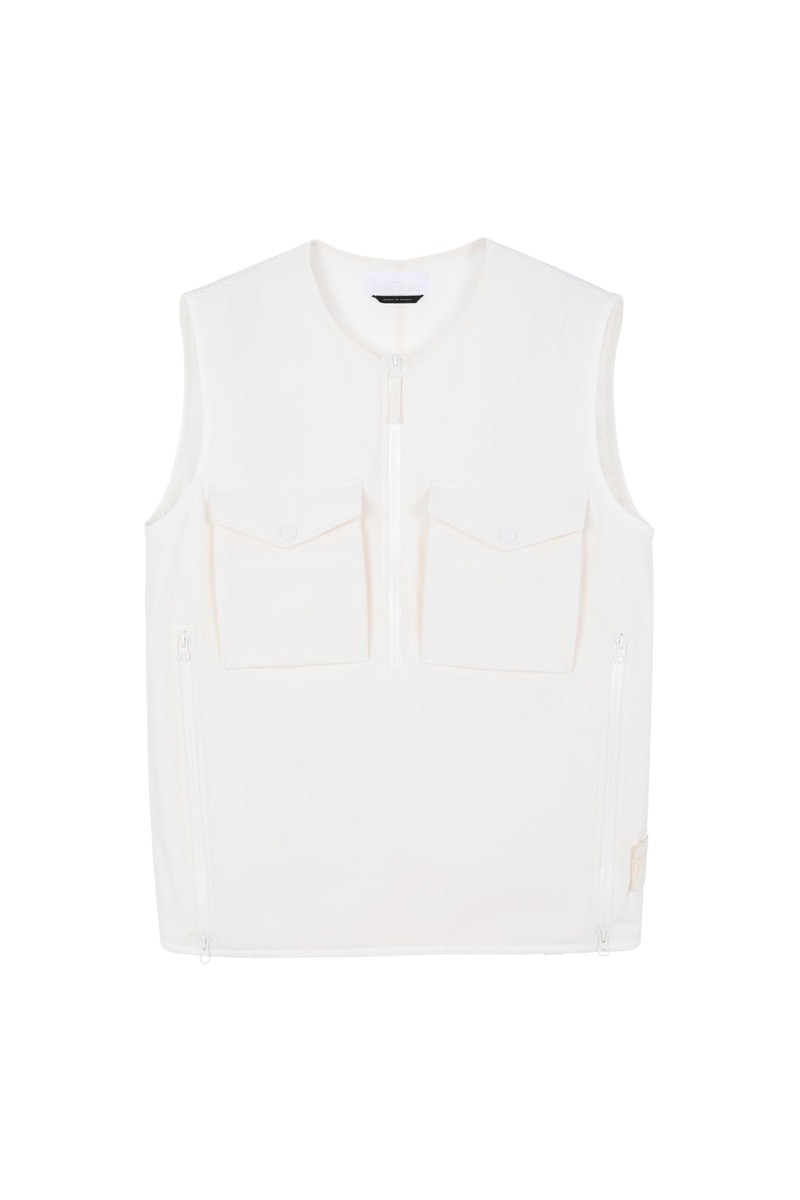 Stone Island Ghost SS20 Collection monochromatic polistiere stretch 5l vest jacket shirt knit cream white black blue navy olive green 