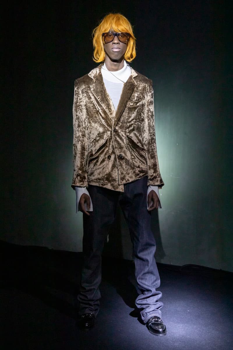 sulvam Fall/Winter 2020 Runway Collection Info Blazers Trousers Jackets Coats Shirts Pants Shorts Fur Velvet Gingham Vests Hats Sunglasses Loafers Boots Leather Knitwear Kneckties