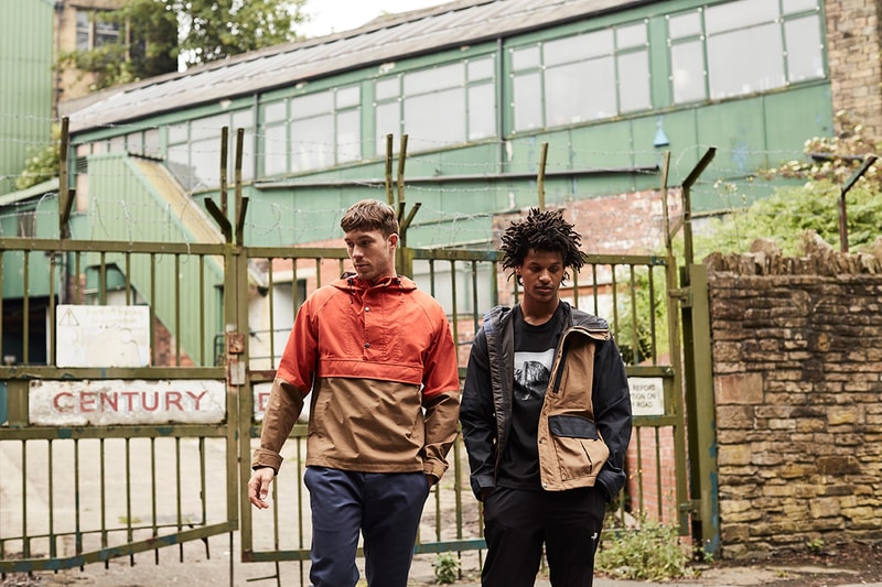 British Millerain x The North Face Collection Zip-Up Sierra Jacket Pullover Wind Jacket Khaki Navy Tangerine Tango wax outerwear yosemite half dome tee shirt collaboration lookbook