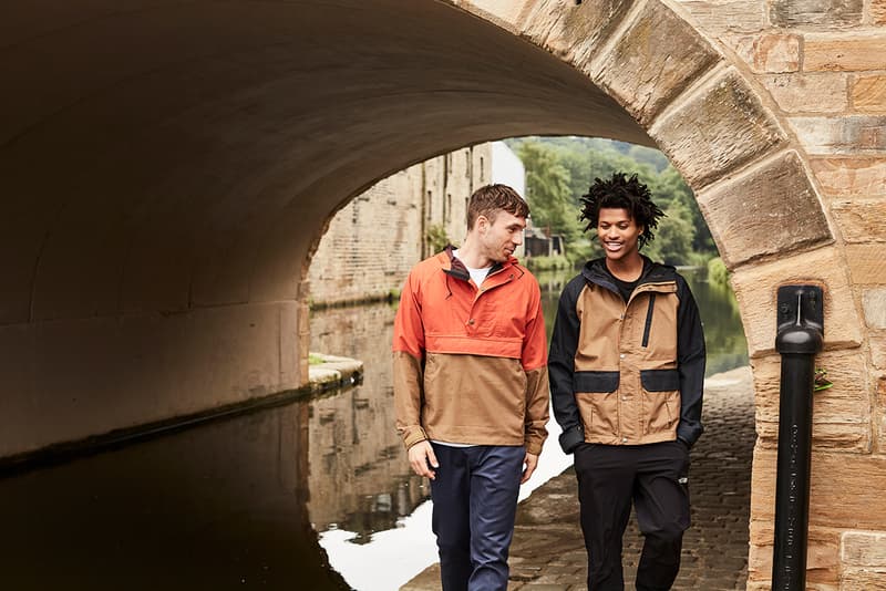 British Millerain x The North Face Collection Zip-Up Sierra Jacket Pullover Wind Jacket Khaki Navy Tangerine Tango wax outerwear yosemite half dome tee shirt collaboration lookbook