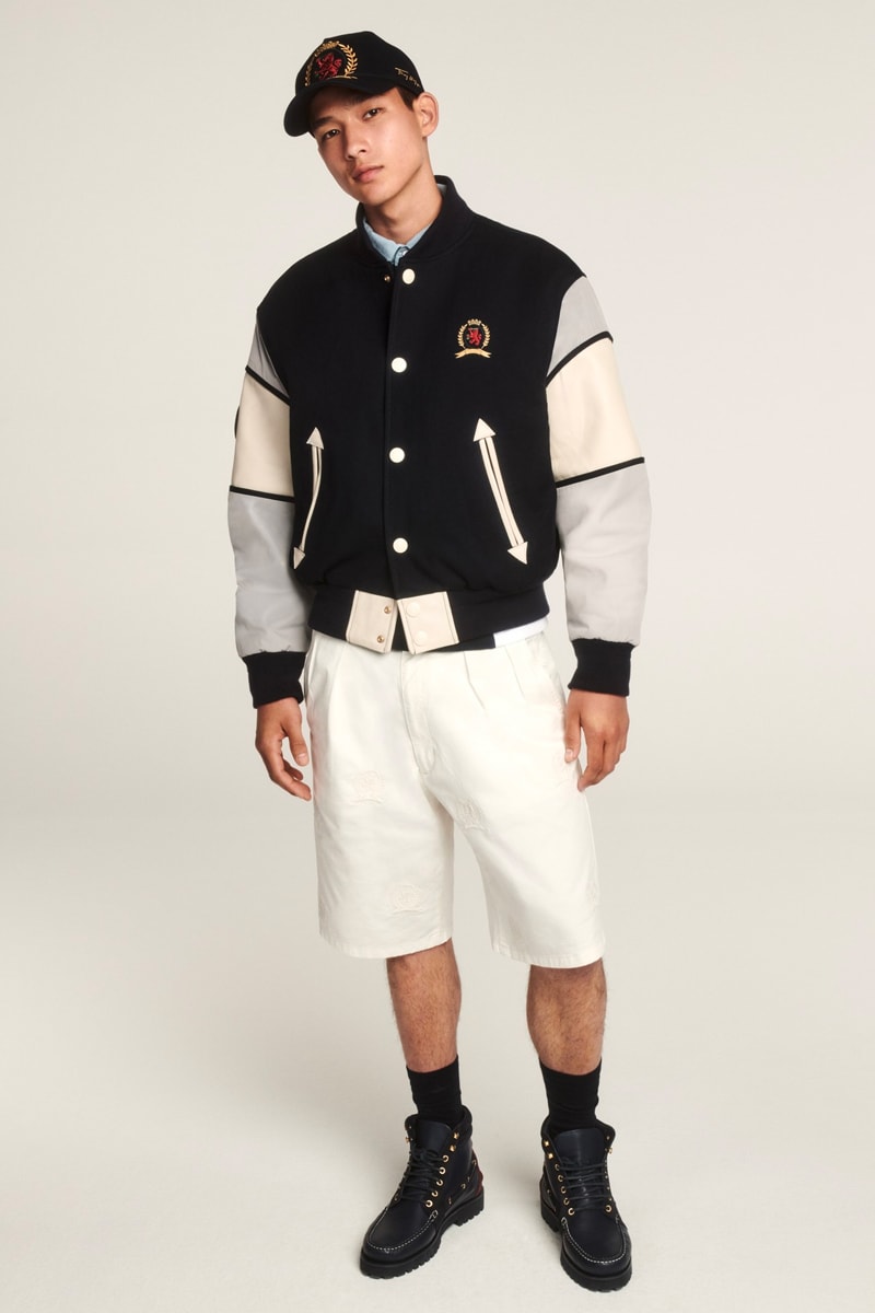Tommy Hilfiger Celebrates 35th Anniversary Spring 2020 Lookbook collection american flag heritage nautical sports jackets varsity collegiate jeans denim ivy blue white red jackets outerwear