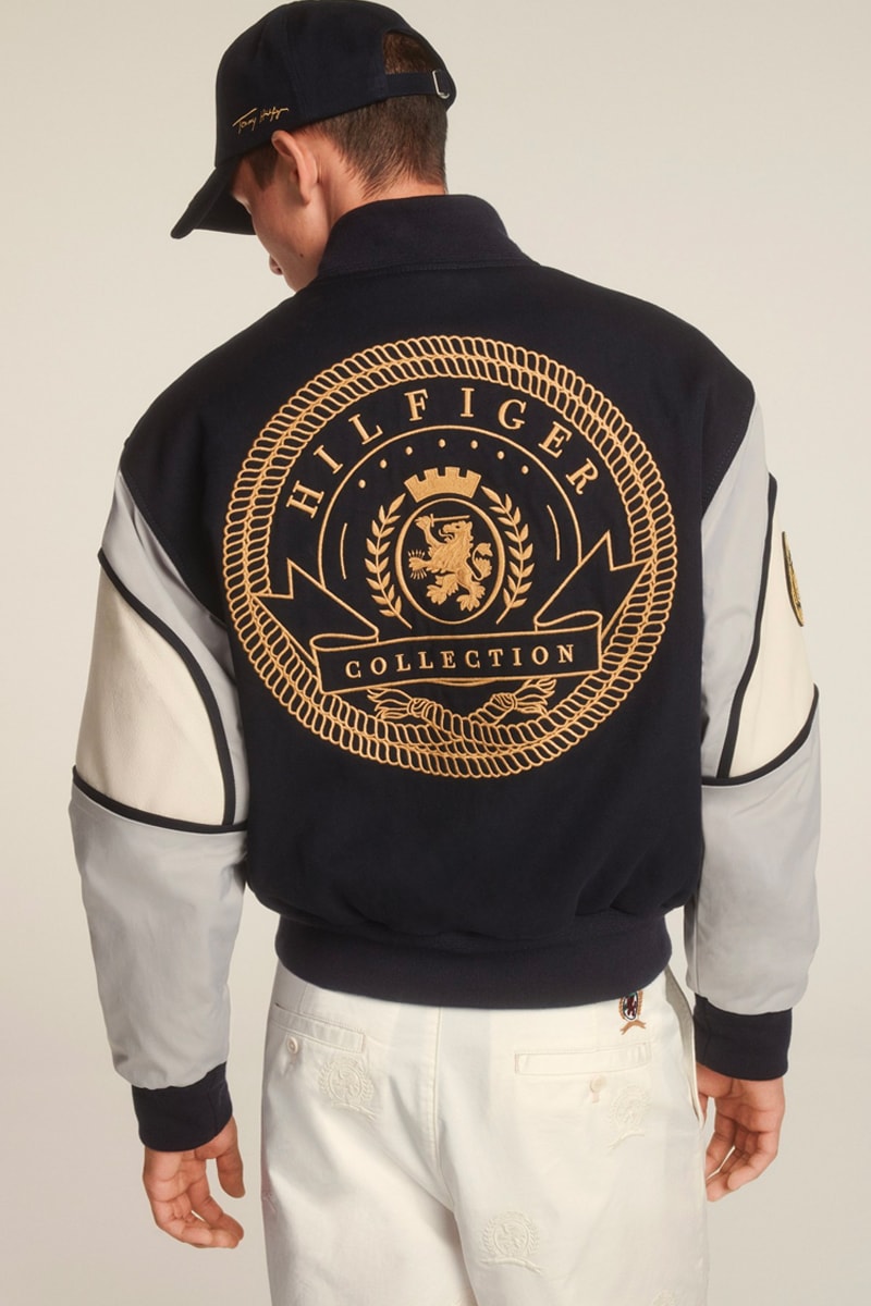 Tommy Hilfiger Celebrates 35th Anniversary Spring 2020 Lookbook collection american flag heritage nautical sports jackets varsity collegiate jeans denim ivy blue white red jackets outerwear