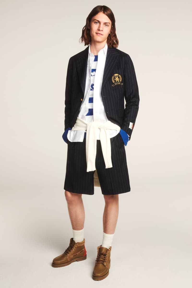 Tommy Hilfiger Celebrates 35th Anniversary Spring 2020 Lookbook collection american flag heritage nautical sports jackets varsity collegiate jeans denim ivy blue white red jackets outerwear