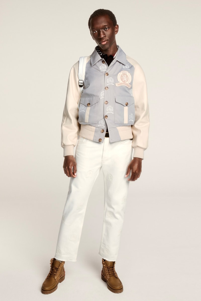 Tommy Hilfiger Celebrates 35th Anniversary Spring 2020 Lookbook collection american flag heritage nautical sports jackets varsity collegiate jeans denim ivy blue white red jackets outerwear