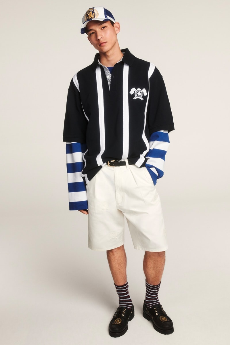 Tommy Hilfiger Celebrates 35th Anniversary Spring 2020 Lookbook collection american flag heritage nautical sports jackets varsity collegiate jeans denim ivy blue white red jackets outerwear
