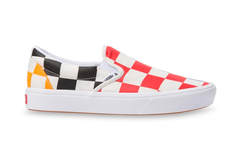 vans multi color slip on sneakers shoes oversized checkerboard comfycush