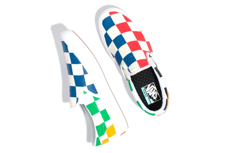 vans multi color slip on sneakers shoes oversized checkerboard comfycush