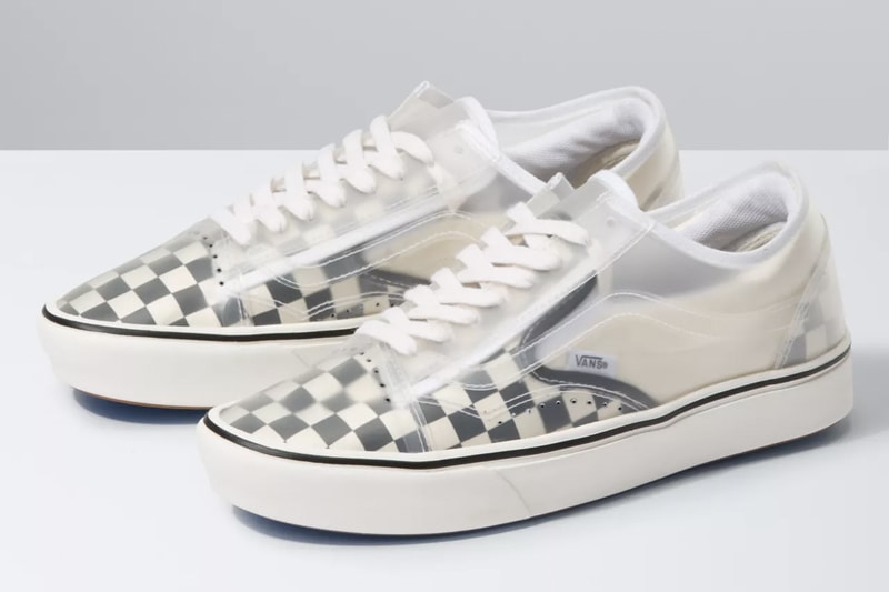 Vans Slip-Skool ComfyCush "Checkerboard" & "True Navy/Red" Canvas Sneaker Release Information Skateboarding Hybrid OG Old Skool Slip-On Footwear Transparent Uppers 