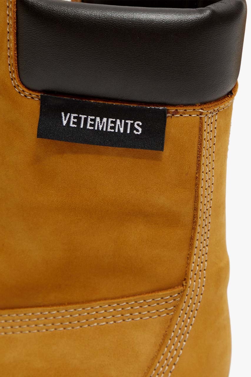 vetements lace up suede boots tan workwear inspiration release spring summer 2020 