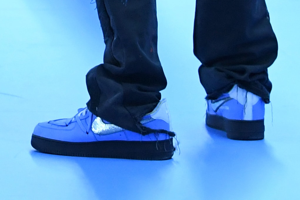 virgil abloh off white nike air force 1 louis vuitton paris fashion week pfw fw20 release date info photos price collaboration sneaker blue first look