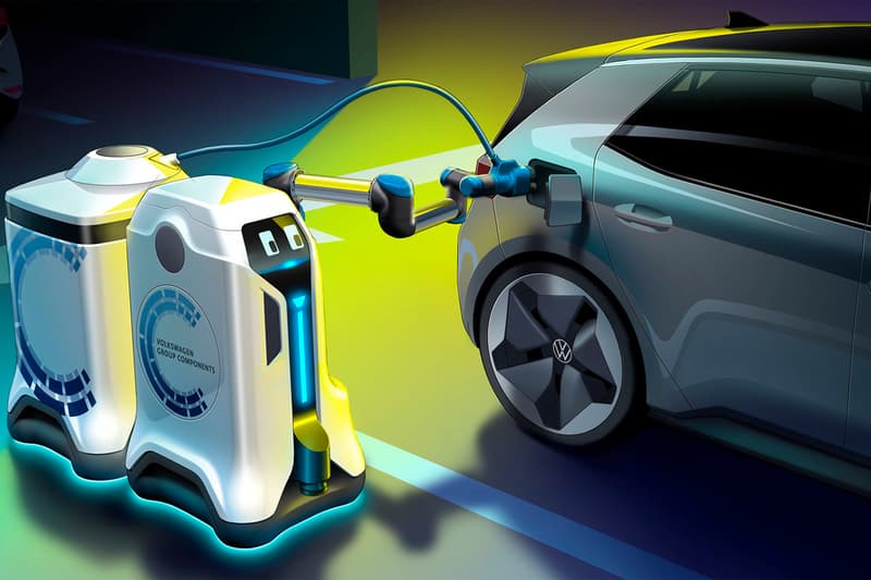 Volkswagen "Battery Wagon" EV-Charging Robots First Look Future Electric Vehicles Cars Germany Automotive 25 kWh Batteries Autonomous Refilling