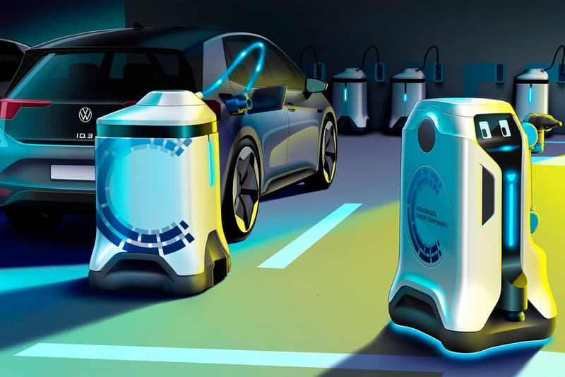 Volkswagen "Battery Wagon" EV-Charging Robots First Look Future Electric Vehicles Cars Germany Automotive 25 kWh Batteries Autonomous Refilling