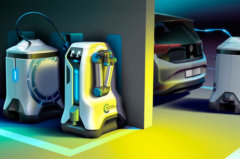 Volkswagen "Battery Wagon" EV-Charging Robots First Look Future Electric Vehicles Cars Germany Automotive 25 kWh Batteries Autonomous Refilling