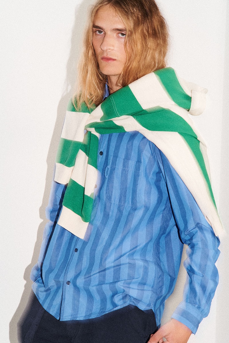 YMC Spring/Summer 2020 Lookbook Collection Menswear Looks London Brand Label Original Rugby Shirt Baseball Mac Camouflage Shirts Overcoats Outerwear Trousers Tops T-Shirts Cop Now Buy Online
