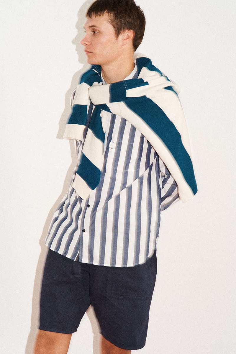 YMC Spring/Summer 2020 Lookbook Collection Menswear Looks London Brand Label Original Rugby Shirt Baseball Mac Camouflage Shirts Overcoats Outerwear Trousers Tops T-Shirts Cop Now Buy Online