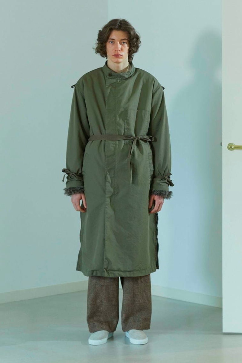 08sircus Fall Winter 2020 Lookbook collection japanese style british militaristic sartorial bespoke clean cut tailoring coats duffle peacost navy parka trousers slacks pants jackets