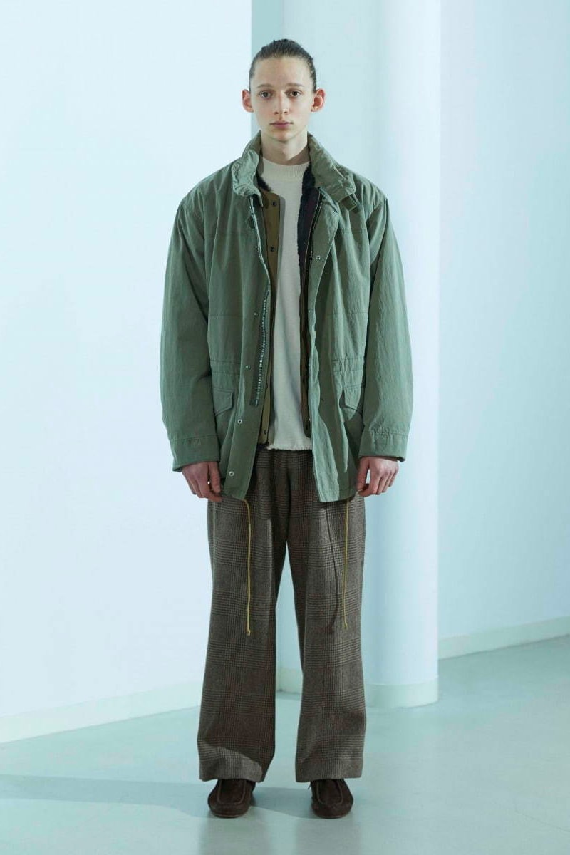 08sircus Fall Winter 2020 Lookbook collection japanese style british militaristic sartorial bespoke clean cut tailoring coats duffle peacost navy parka trousers slacks pants jackets