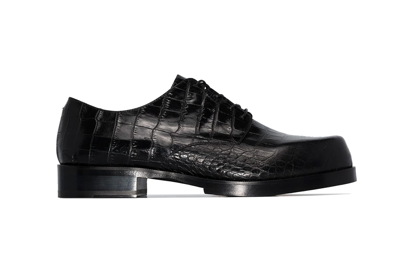 black leather shoes lace up