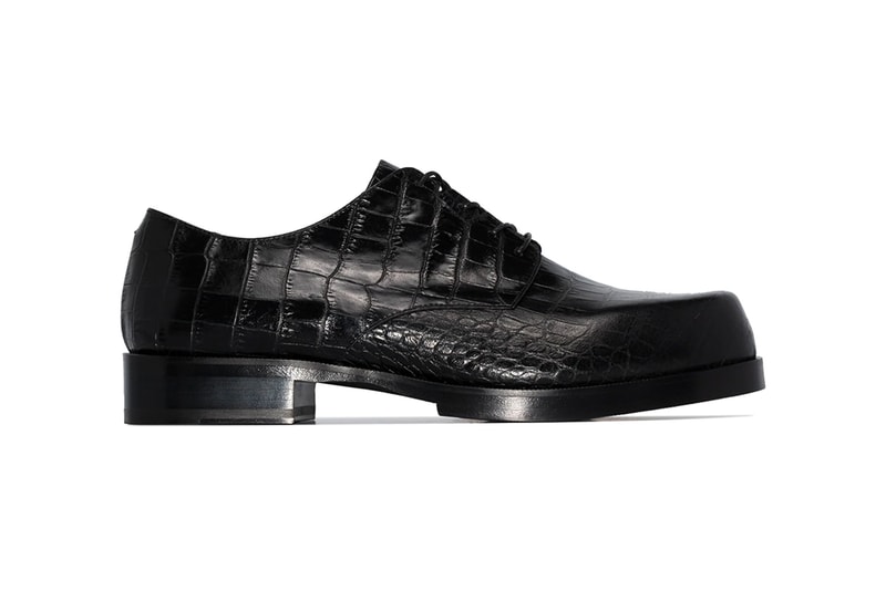 1017 ALYX 9SM Black Croc Lace Up Leather Shoes footwear sneakers kicks menswear matthew m williams designer made in italy spring summer 2020 collection shoes patent