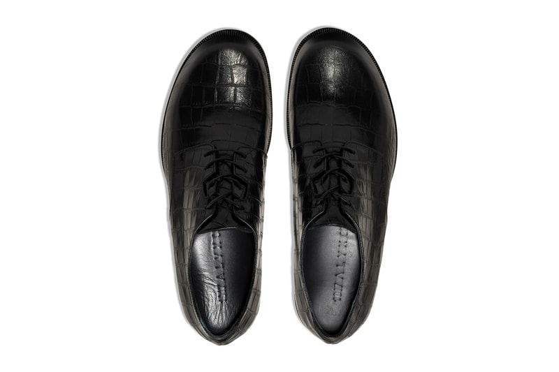 1017 ALYX 9SM Black Croc Lace Up Leather Shoes footwear sneakers kicks menswear matthew m williams designer made in italy spring summer 2020 collection shoes patent