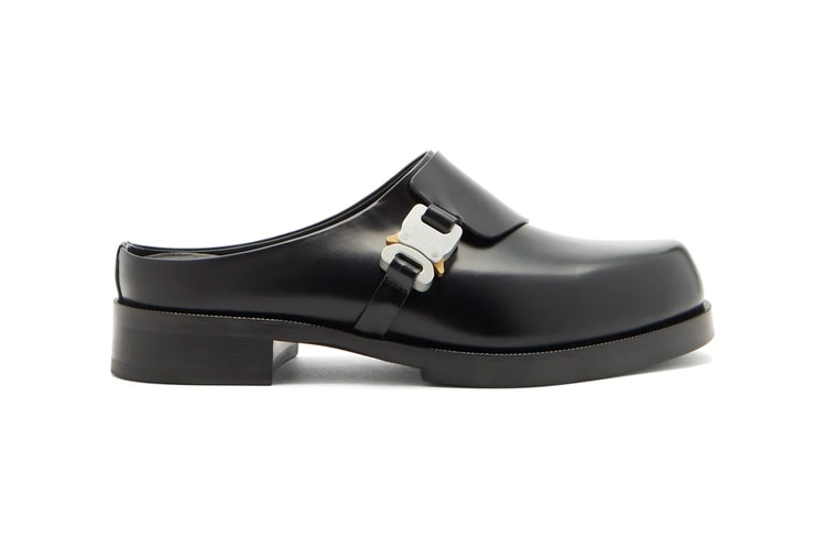 1017 ALYX 9SM Unveils Sleek Black Rollercoaster-Buckle Leather Clogs