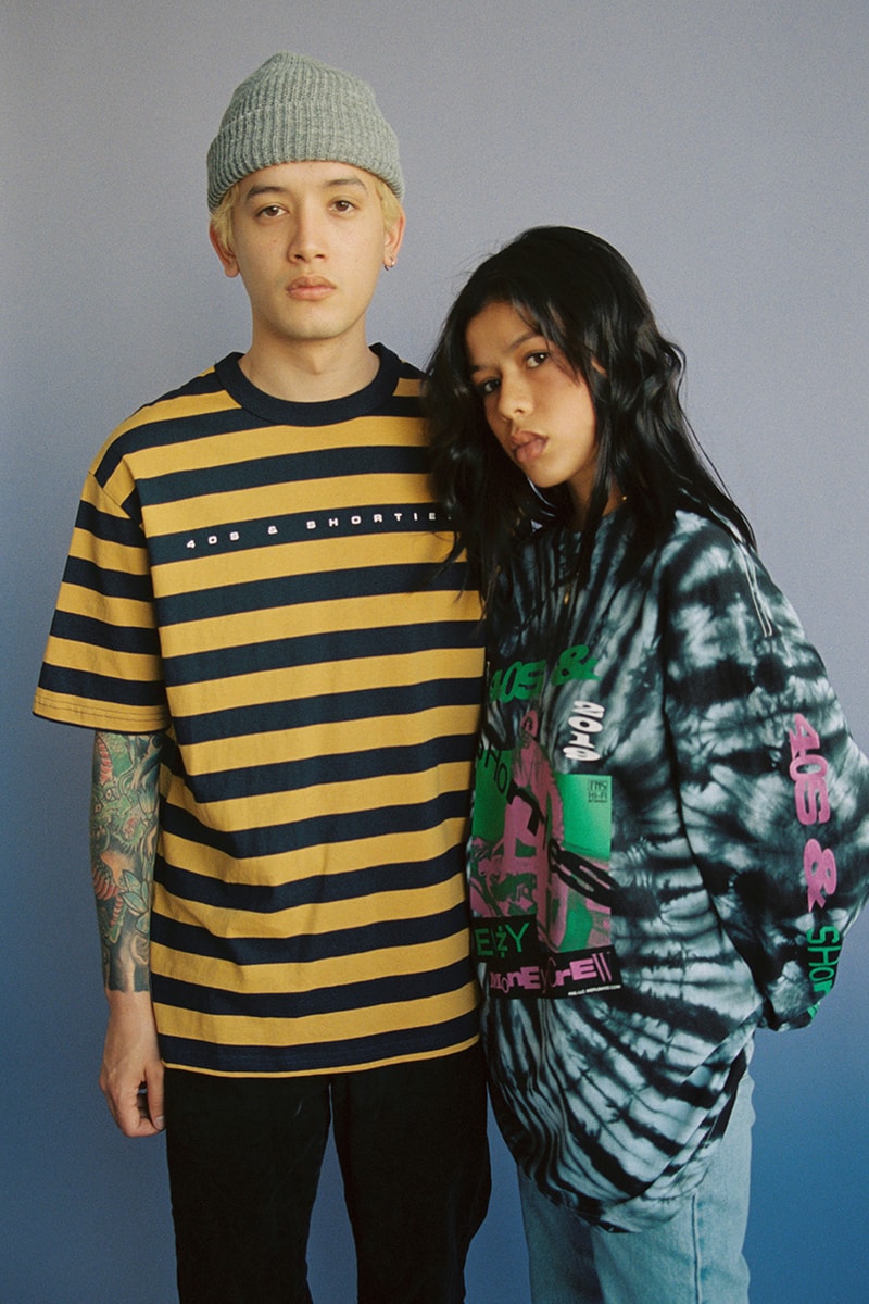 40s & Shorties Spring 2020 Collection Lookbook First Look Drop Information '90s 2000s Inspiration Menswear Womenswear Los Angeles Brand Overalls Plaid T-Shirts Tie Dye Tops