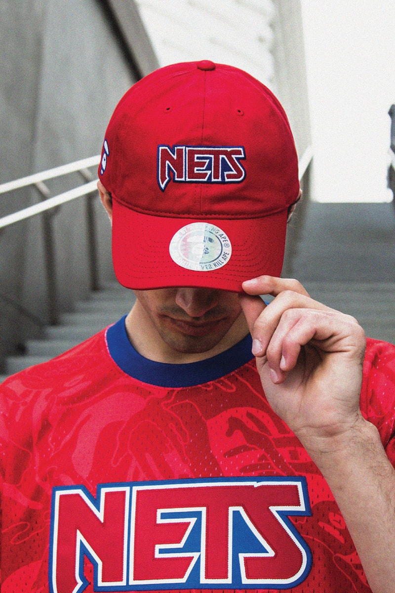 AAPE x Mitchell & Ness NBA Collaboration Toronto Raptors Brooklyn Nets Philadelphia 76ers Golden State Warriors Clippers Jerseys Shorts Hoodies
