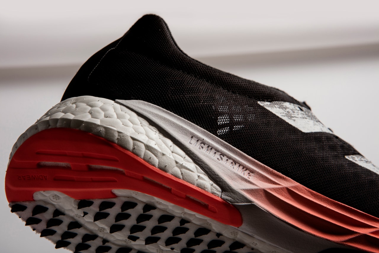 adidas adizero pro marathon running shoe boost lightstrike black white red coral release date info photos price