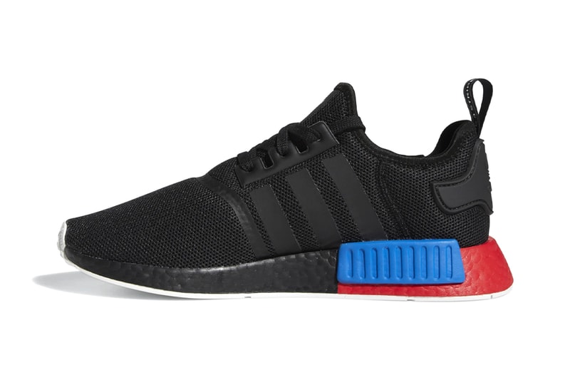adidas nmd r1 core black lush red blue sneaker runners shoes release