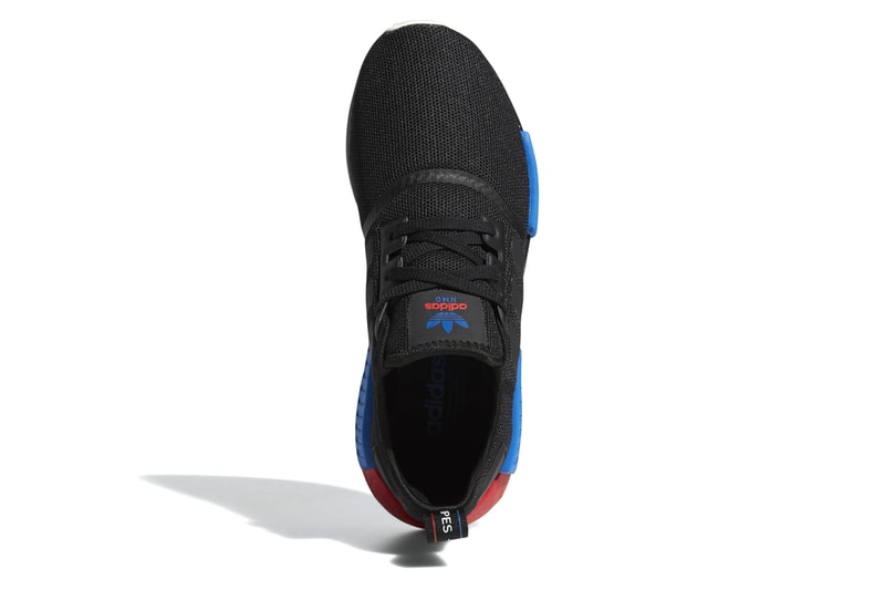 adidas nmd r1 core black lush red blue sneaker runners shoes release