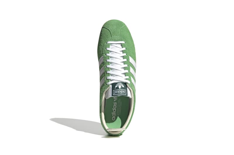 adidas Originals Gazelle Vintage "Semi Flash Lime" Release Information Drop Date Closer Look Three Stripes Gold Foil OG Terrace Culture Footwear Suede