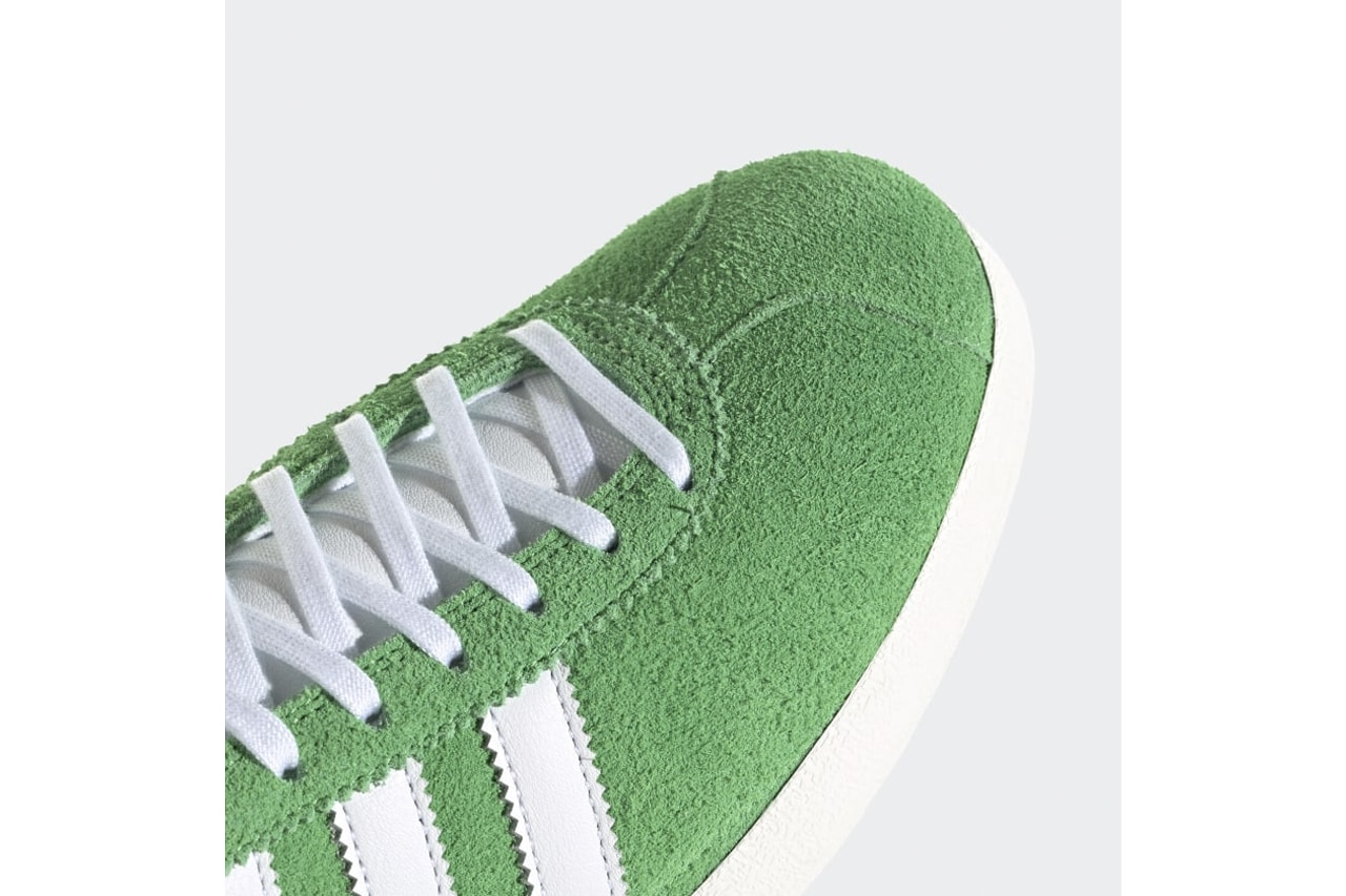 adidas Originals Gazelle Vintage "Semi Flash Lime" Release Information Drop Date Closer Look Three Stripes Gold Foil OG Terrace Culture Footwear Suede