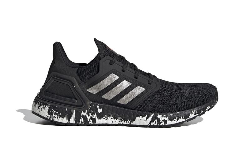 adidas ultraboost 20 marble splatter core black cloud white signal coral EG1342 release date info photos price