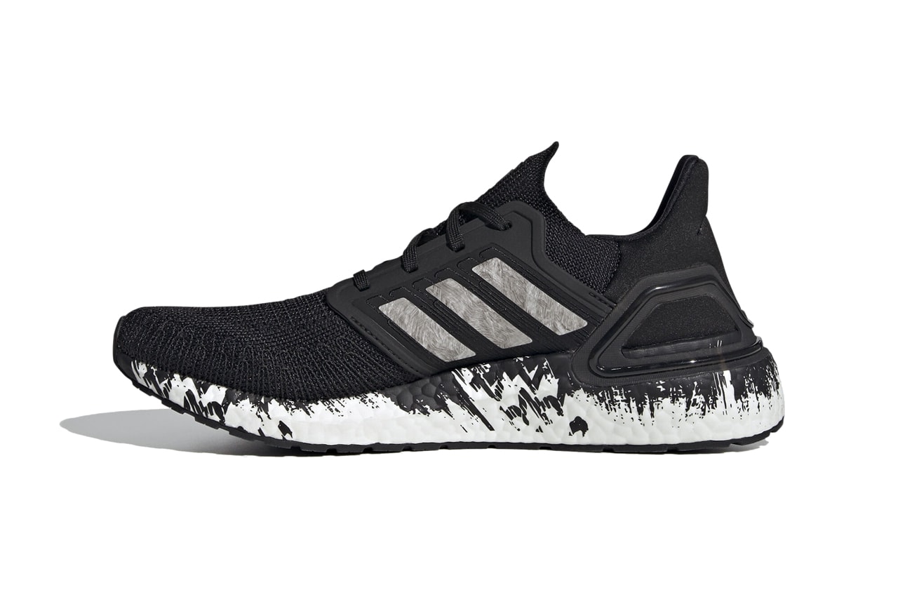 adidas ultraboost 20 marble splatter core black cloud white signal coral EG1342 release date info photos price