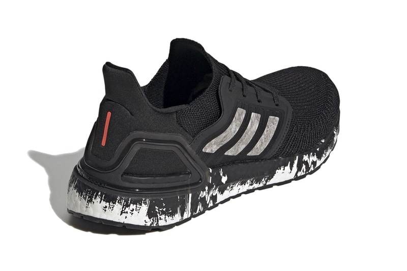 adidas ultraboost 20 marble splatter core black cloud white signal coral EG1342 release date info photos price
