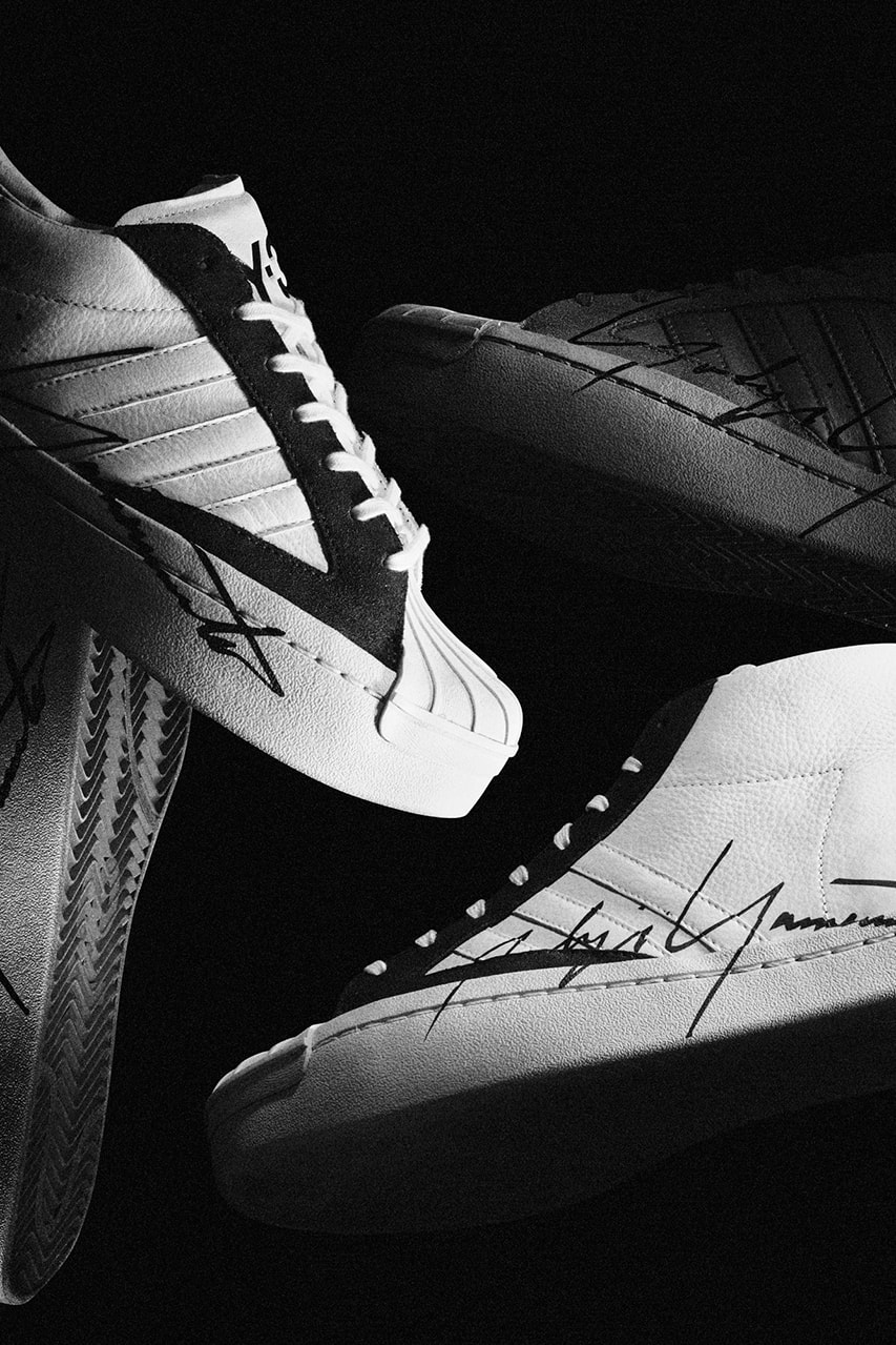Y-3 YOHJI STAR & Y-3 YOHJI PRO Release Information First Look Yohji Yamamoto adidas Originals Collaboration Three Stripes 50 Year Anniversary Superstar high top low top sneaker drops footwear announcement