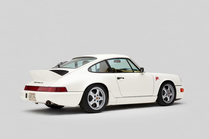 Aimé Leon Dore 1990 Porsche 964 Carrera 4 911 Collaboration Campaign ALD 694 White Pegasus Schott Leather Loro Piana Teddy Santis Car Studio Photos
