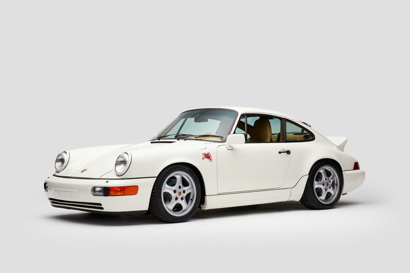Aimé Leon Dore 1990 Porsche 964 Carrera 4 911 Collaboration Campaign ALD 694 White Pegasus Schott Leather Loro Piana Teddy Santis Car Studio Photos