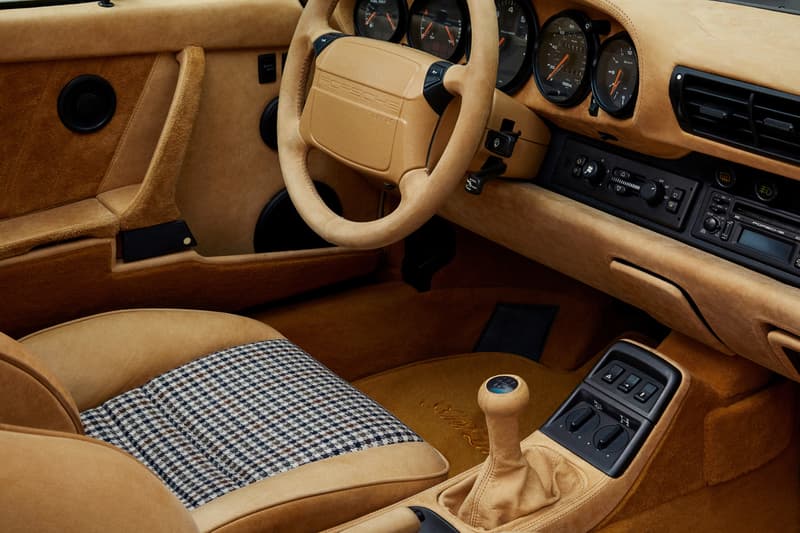 Aimé Leon Dore 1990 Porsche 964 Carrera 4 911 Collaboration Campaign ALD 694 White Pegasus Schott Leather Loro Piana Teddy Santis Car Studio Photos