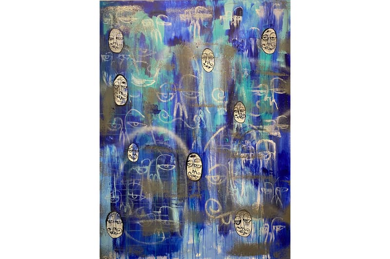 "ATOMIZED" Group Exhibition GR Gallery Alberto Di Fabio Masakatsu Sashie Harif Guzman Paintings Fictional Spherical World Faces