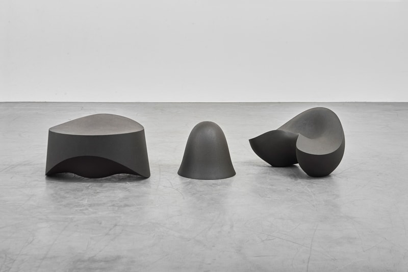 Aldo Bakker "Slow Motion" Solo Exhibition Carpenters Workshop Gallery Paris Furniture Dining Table Stool 'Weight/Wait' 'Long Lasting' 'Sitting Table' Stone Urushi