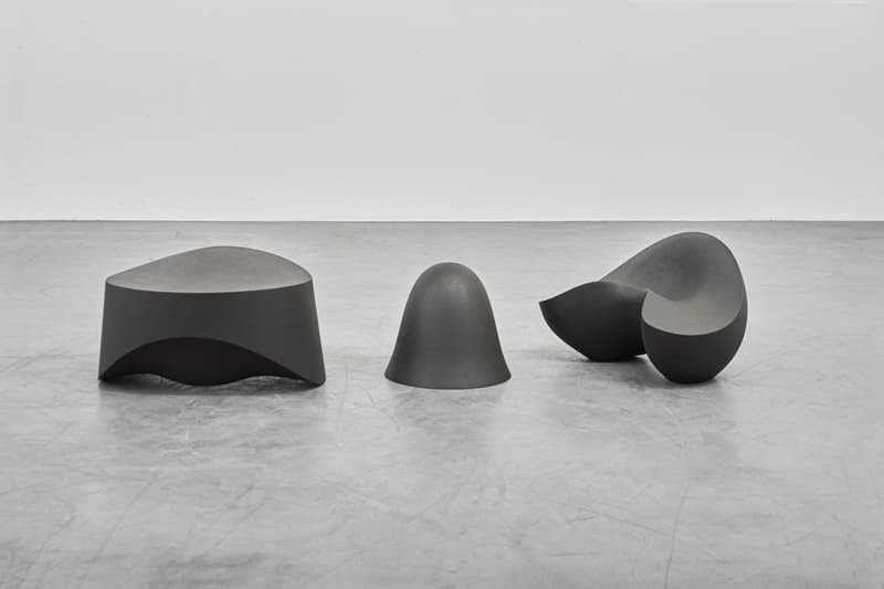 Aldo Bakker "Slow Motion" Solo Exhibition Carpenters Workshop Gallery Paris Furniture Dining Table Stool 'Weight/Wait' 'Long Lasting' 'Sitting Table' Stone Urushi