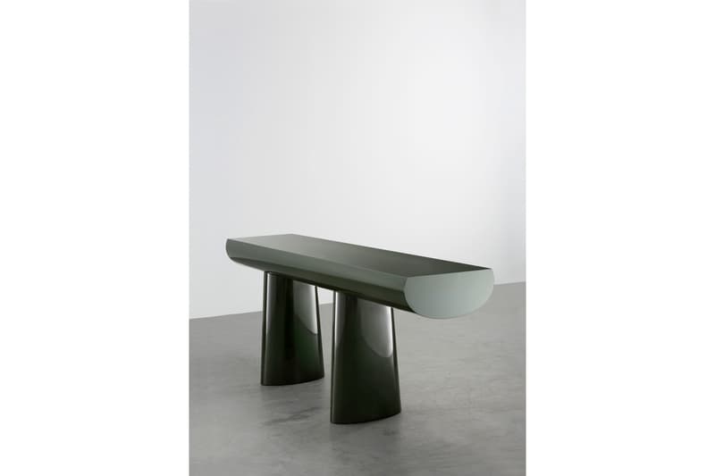 Aldo Bakker "Slow Motion" Solo Exhibition Carpenters Workshop Gallery Paris Furniture Dining Table Stool 'Weight/Wait' 'Long Lasting' 'Sitting Table' Stone Urushi