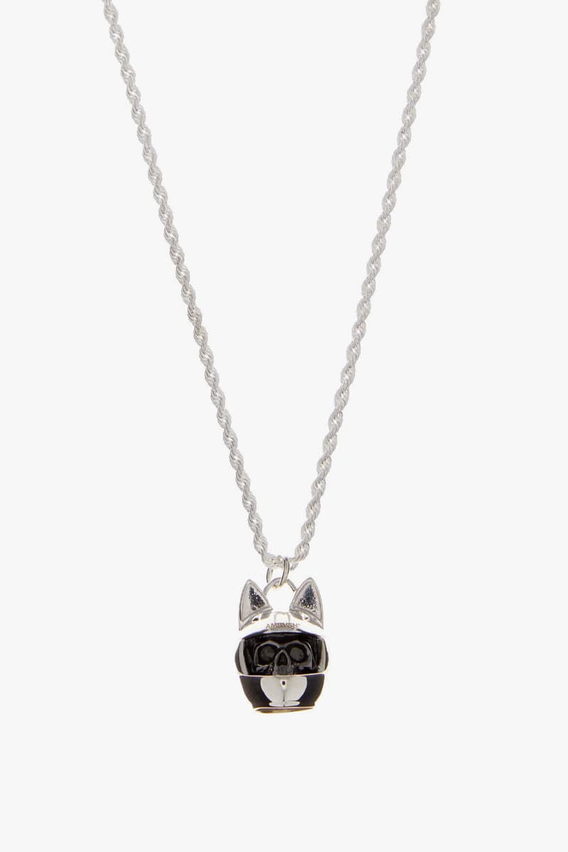 ambush sterling silver flame necklace cat charm ofuda pill charm necklace tape ring armor ring pill charm earring ss20 release