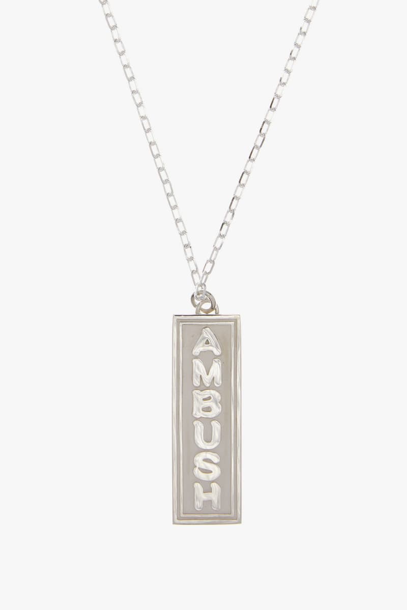 ambush sterling silver flame necklace cat charm ofuda pill charm necklace tape ring armor ring pill charm earring ss20 release