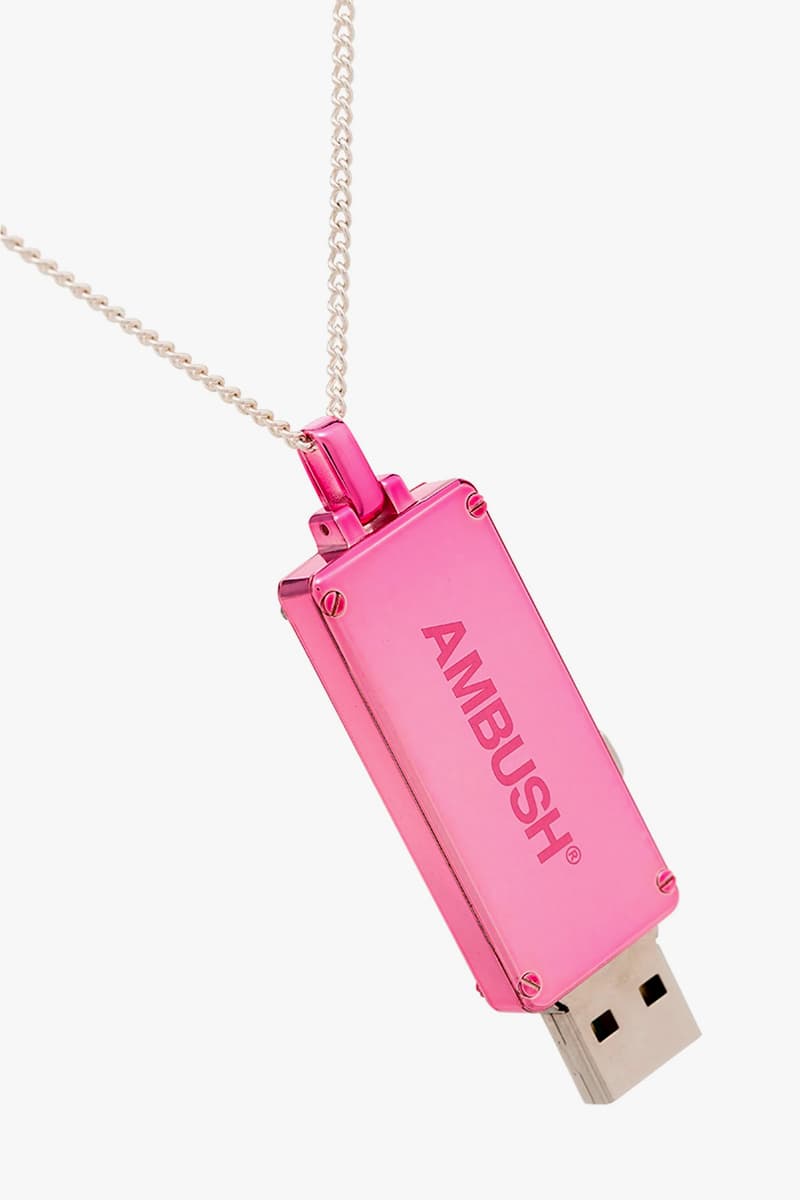 AMBUSH USB Pendant Necklace Release Price Info Buy Pink Sterling Silver