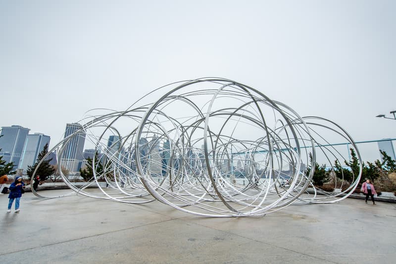 Antony Gormley 'New York Clearing' CONNECT, BTS Aluminum Tubing Brooklyn Bridge Park Pier 3 New York City Global Art Project