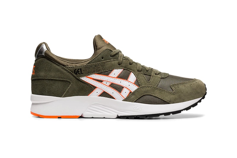 ASICS GEL Lyte V Mantle Green white orange silver footwear sneakers shoes runner trainers kicks menswear streetwear spring summer 2020 collection suede gel cushioning athletic