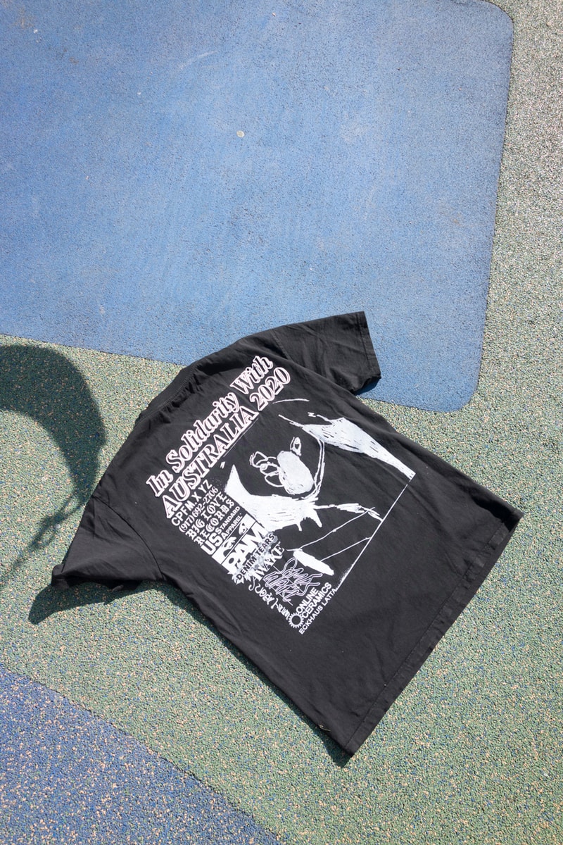 Australian Benefit "In Solidarity" 2020 T-shirt Brendan Fowler Tom Ryan Cactus Plant Flea Market 917 Big Love Records US Standard Apparel Perks and Mini Denim Tears Awake NY Some Ware Come Tees Online Ceramics Eckhaus Latta Koala Kangaroo